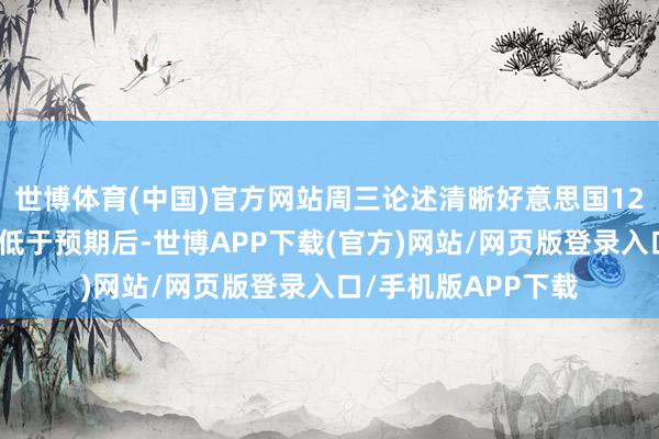 世博体育(中国)官方网站周三论述清晰好意思国12月花费者价钱涨幅低于预期后-世博APP下载(官方)网站/网页版登录入口/手机版APP下载