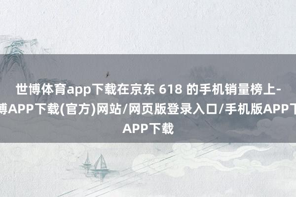 世博体育app下载在京东 618 的手机销量榜上-世博APP下载(官方)网站/网页版登录入口/手机版APP下载