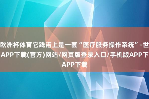 欧洲杯体育它践诺上是一套“医疗服务操作系统”-世博APP下载(官方)网站/网页版登录入口/手机版APP下载