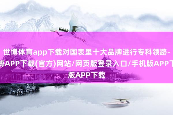 世博体育app下载对国表里十大品牌进行专科领路-世博APP下载(官方)网站/网页版登录入口/手机版APP下载